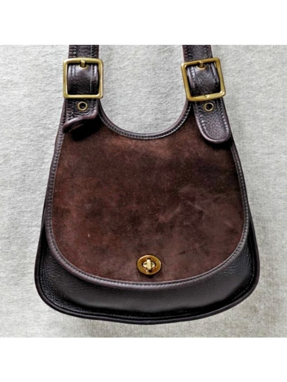 Coach Bag Brown Leather Suede Satchel Adjustable 9014 Vintage Glove Tanned